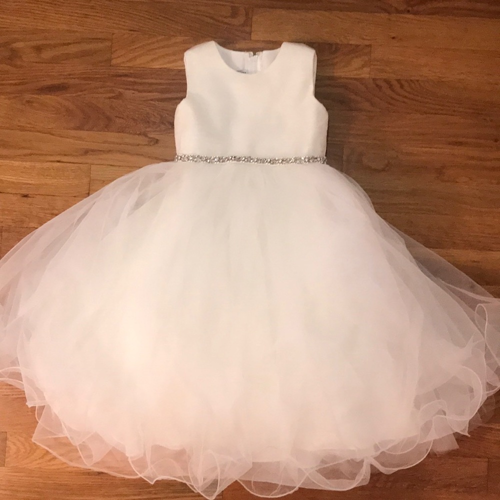 Joan Calabrese for Mon Cheri ivory party dress